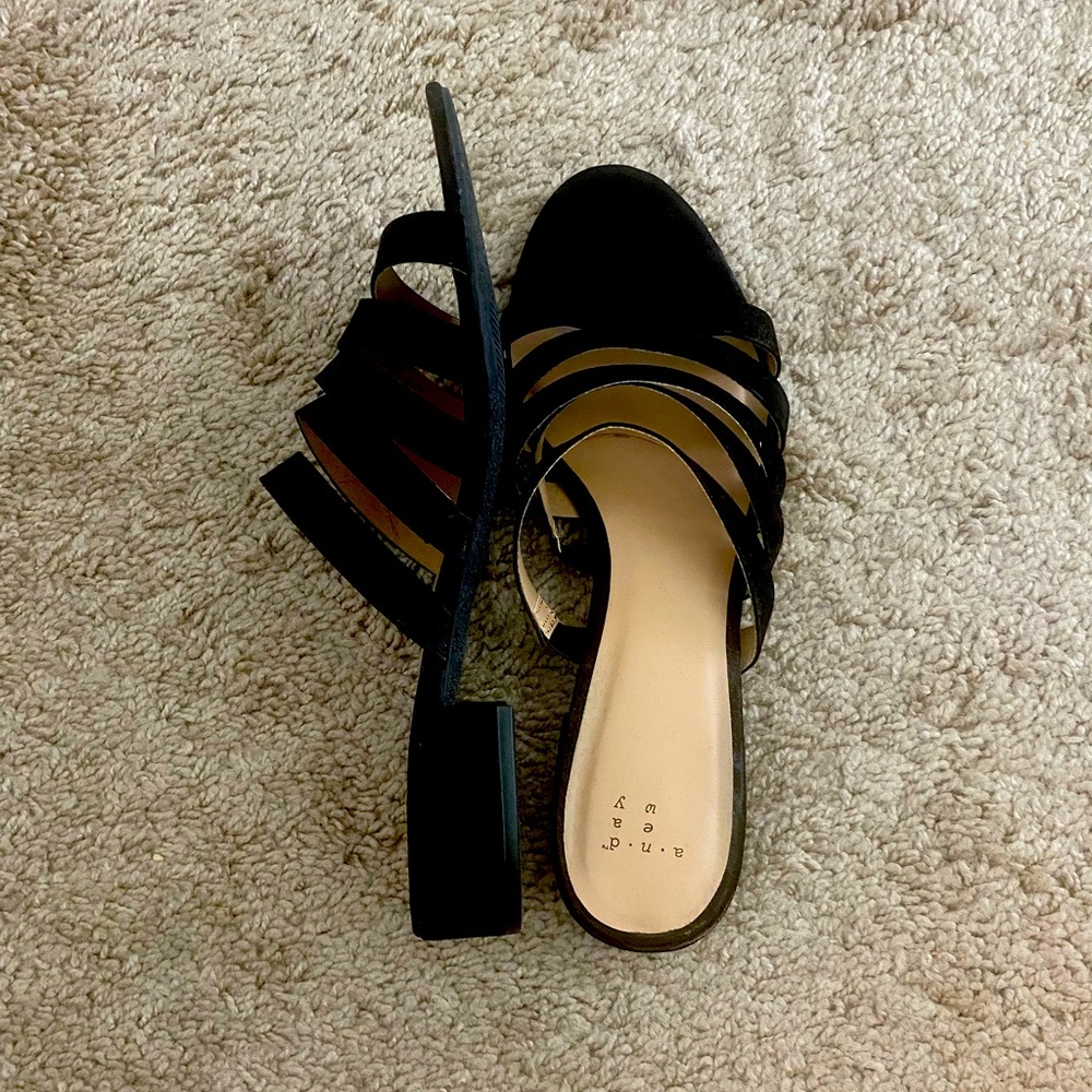 Black mule sandals